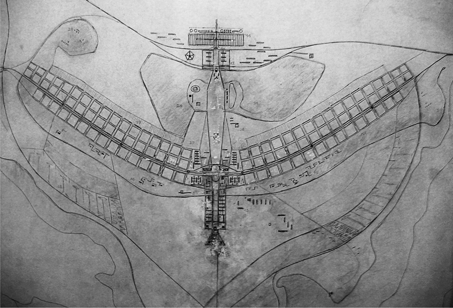 卢西奥·科斯塔在1957年为巴西利亚做的规划（图片引自《A City is Not a Computer》），这是一棵经典的树，它的中轴和两半由一条主动脉和平行的副动脉连接而成