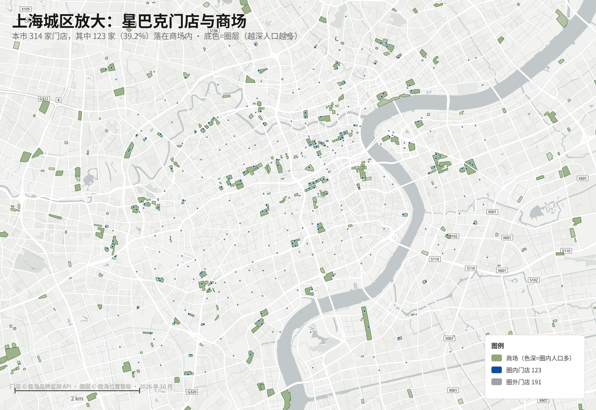 星巴克门店与商场城区放大图